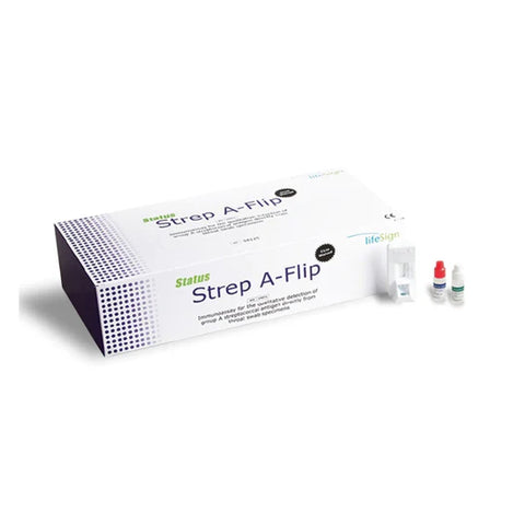 (Box) Status™ Strep A Flip Rapid Test Kit CLIA Waived, 25/Bx
