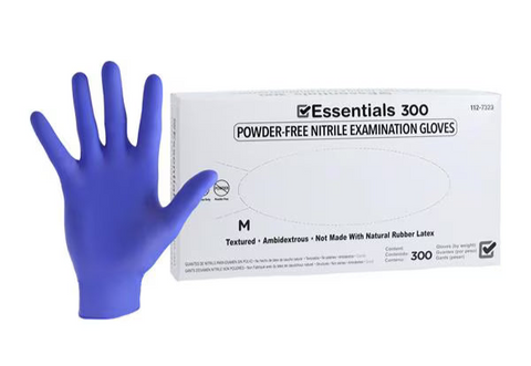 (Case) Essentials Medical Nitrile Exam Gloves, 510K, Chemical Resistant, 3000/Ca