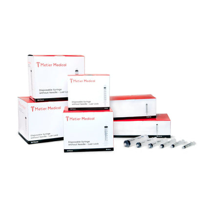 (Box) Metier Disposable Syringes LL Without Needle, Luer Lock 100/BX