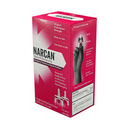 (Box) NARCAN Naloxone HCI Nasal Spray 4mg 2 Pack/Bx