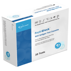 Box of RapidCheck RSV Antigen Test Cassette on a white background