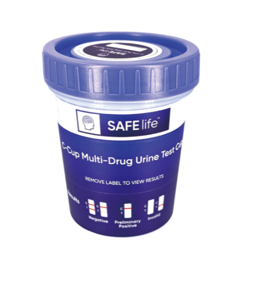 (Box) SAFElife™ Multi-Drug Urine Screen (UDS) 12 Panel Compact Cup with Adulterants, CLIA Waived, 25test/Bx