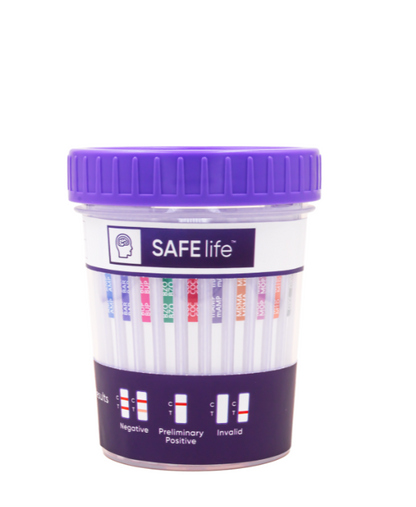 (Box) SAFElife™ Multi-Drug Urine Screen (UDS) 12 Panel Compact Cup with Adulterants, CLIA Waived, 25test/Bx