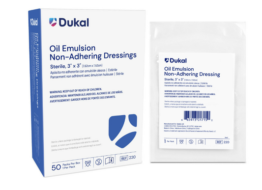 (Each) Dukal Sterile Oil Emulsion Non-Adhering Dressing, 3" x 3"