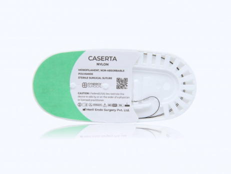 (Box) Suture - Nylon, Monofilament 4-0 Synergy Surgical Caserta Nylon Suture black 12/bx