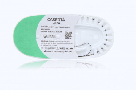 (Box) Suture - Nylon, Monofilament 4-0 Synergy Surgical Caserta Nylon Suture black 12/bx