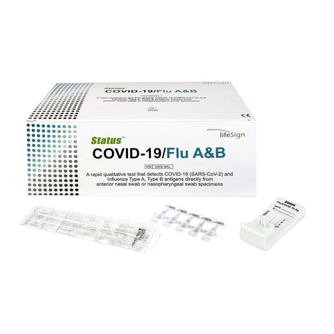 (Box) Status™ COVID-19/Flu A & B Combo Rapid Test Kit CLIA Waived, 25/Bx