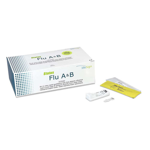 (Box) Status™ Flu A & B Rapid Test Kit CLIA Waived, 25/Bx