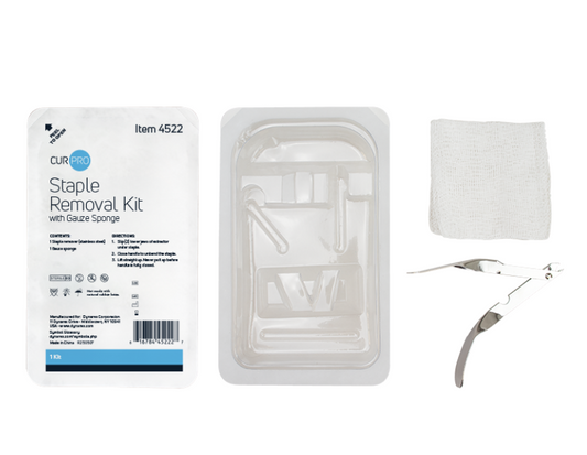 (Case) Dynarex Staple Removal Kit with Staple Remover and Gauze Sponge, 50/CS
