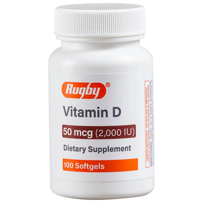 (Bottle) Rugby Vitamin D3 2,000 IU Tab, 100 Tablet/Bottle