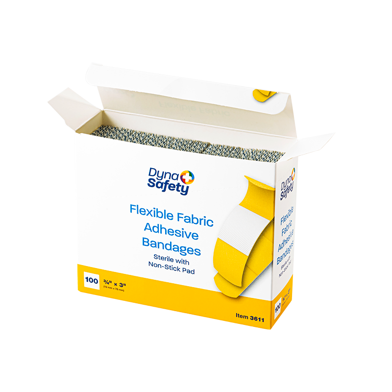 (BOX) Adhesive Flexible Fabric Bandages - Sterile 1" x 3" 24/100cs