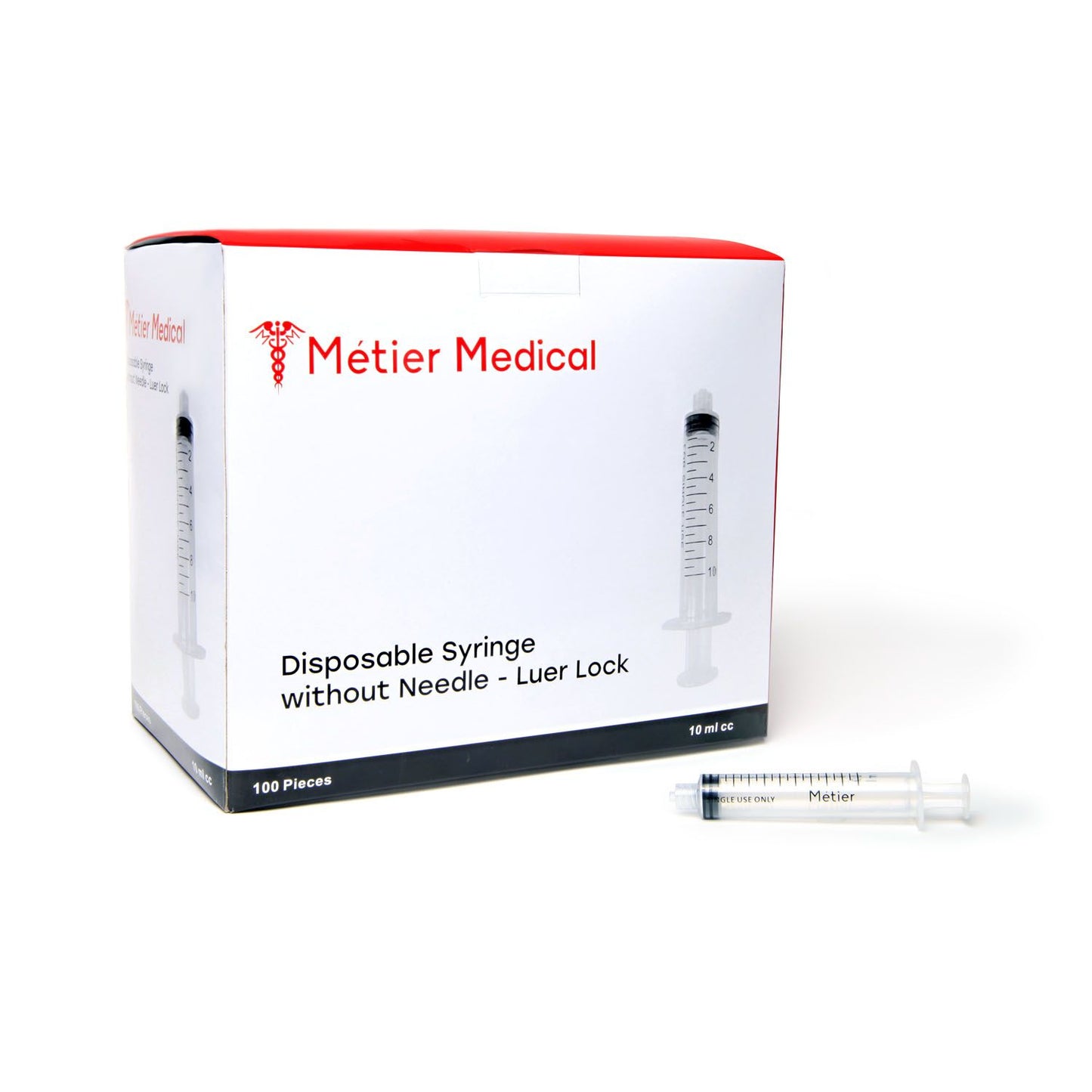 (Box) Metier Disposable Syringes LL Without Needle, Luer Lock 100/BX