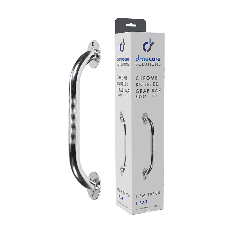 (Box/Case) Chrome Knurled Grab Bars – Multiple Lengths – Dynarex SKU 10300