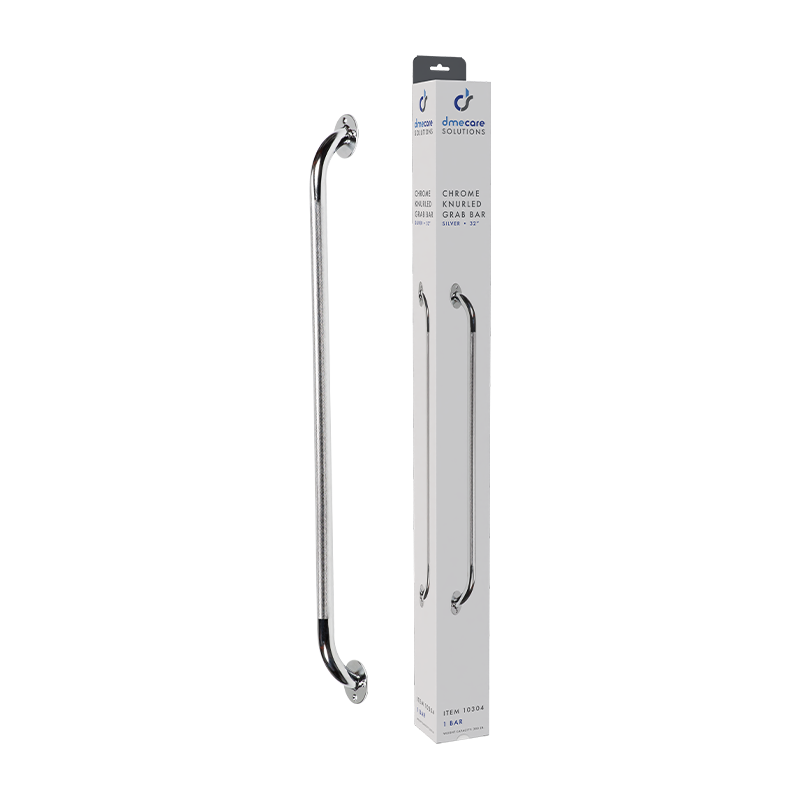 Chrome Knurled Grab Bars – Multiple Lengths – Dynarex SKU 10304-3