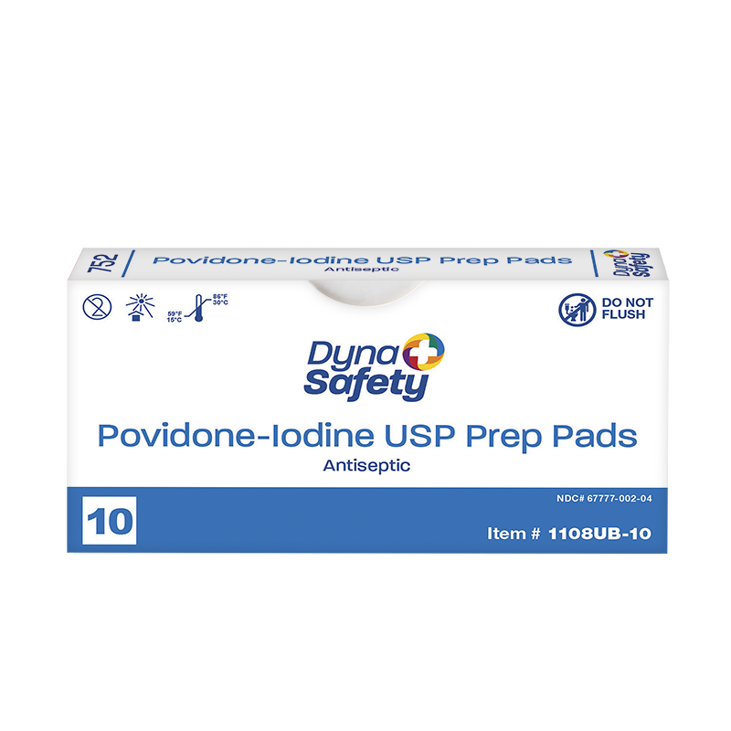 Dynarex Povidone-Iodine Prep Pad Unit Box 1108UB-10