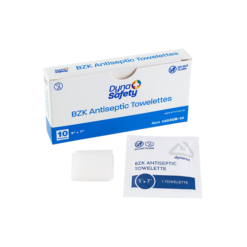 BZK Antispetic Towelettes 5" x 7" (10) 1303UB-10