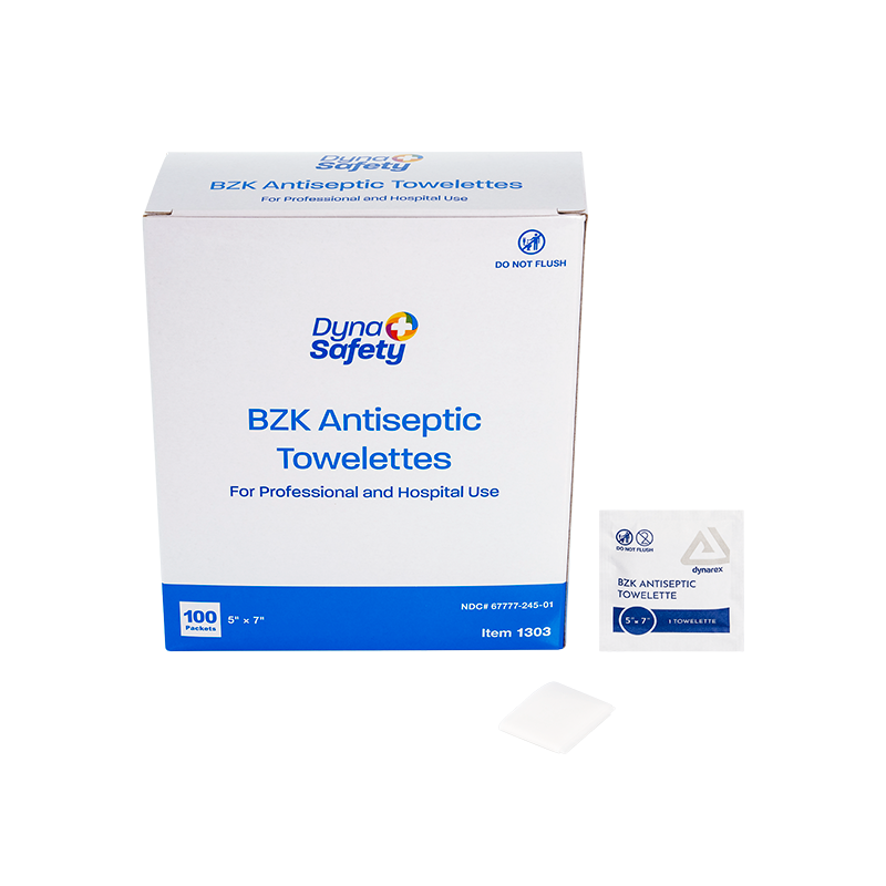 (Case) BZK Antiseptic Towelettes 5 × 7 in – Multiple Case Packs – Dynarex SKU 1303