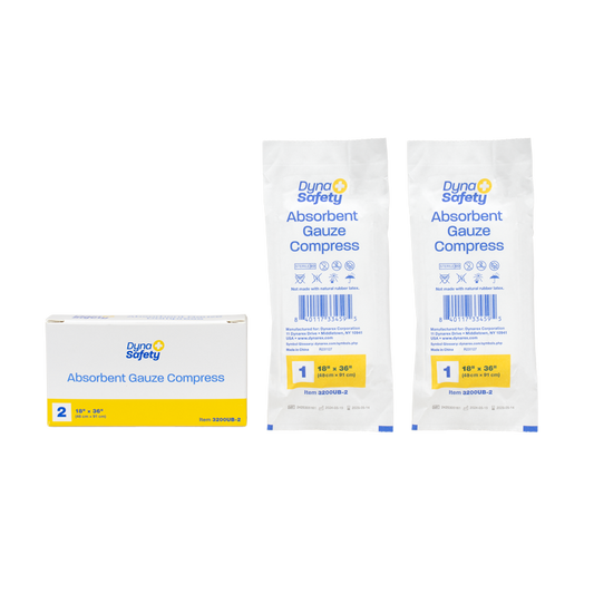 Absorbent Gauze Compress, 18" × 36" – 2/Pack, 50 Packs/Cs – Dynarex SKU 3200UB-2