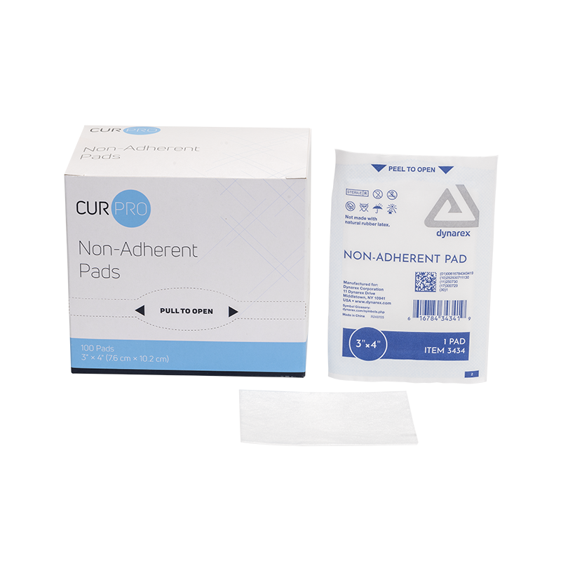 Sterile Non-Adherent Pads, 3" × 4" – 100/Bx, 12 Bx/Cs – Dynarex SKU 3434