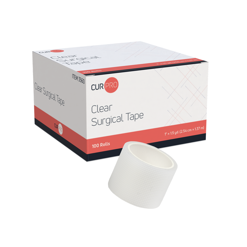 (Case) Clear Surgical Tape – Multiple Sizes & Case Packs – Dynarex SKU 3560