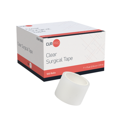 (Case) Clear Surgical Tape – Multiple Sizes & Case Packs – Dynarex SKU 3560