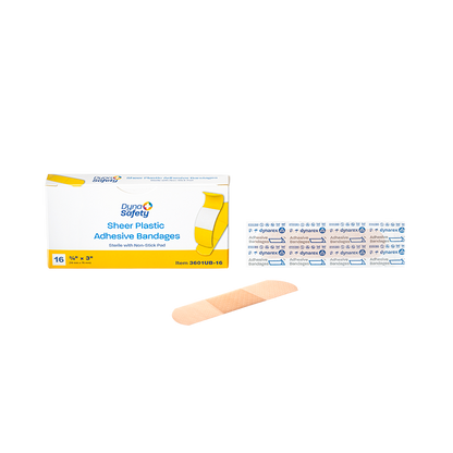 Sterile Sheer Plastic Adhesive Bandages – Multiple Sizes & Case Packs – Dynarex SKU 3601UB-16
