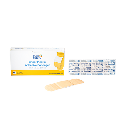 Sterile Sheer Plastic Adhesive Bandages – Multiple Sizes & Case Packs – Dynarex SKU 3602UB-16