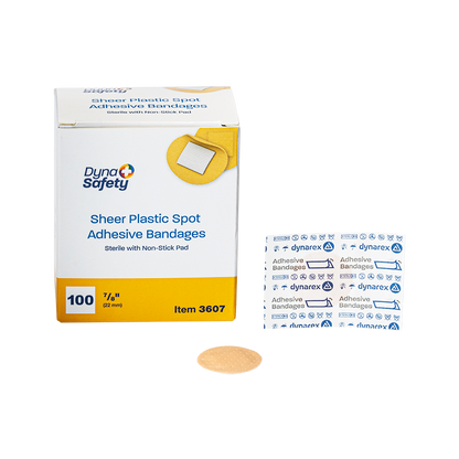 Sterile Sheer Plastic Adhesive Bandages – Multiple Sizes & Case Packs – Dynarex SKU 3607