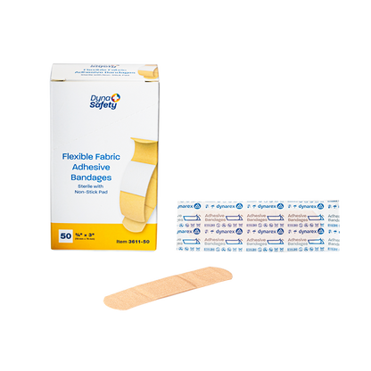(Case) Sterile Flexible Fabric Adhesive Bandages – Multiple Sizes & Case Packs – Dynarex SKU 3611-50