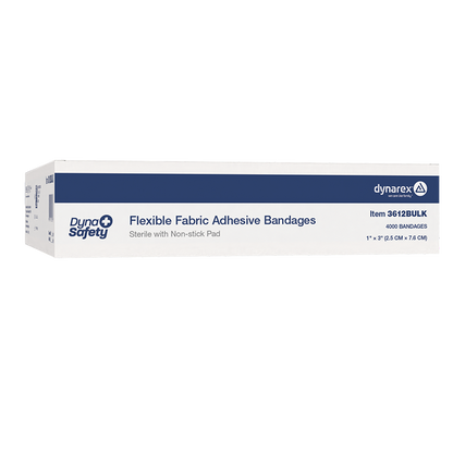 (Case) Sterile Flexible Fabric Adhesive Bandages – Multiple Sizes & Case Packs – Dynarex SKU 3612BULK
