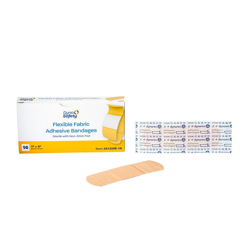 (Case) Sterile Flexible Fabric Adhesive Bandages – Multiple Sizes & Case Packs – Dynarex SKU 3612UB-16