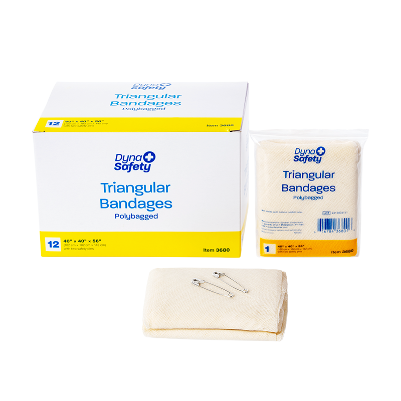(Case) Triangular Bandages – Multiple Sizes & Materials – Dynarex SKU 3680