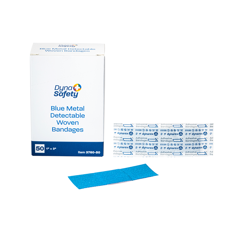 (Case) Blue Metal Detectable Bandages – Multiple Styles & Case Packs – Dynarex SKU 3760-50