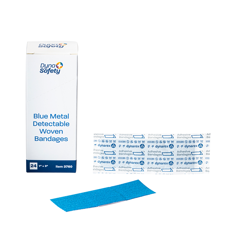 (Case) Blue Metal Detectable Bandages – Multiple Styles & Case Packs – Dynarex SKU 3760