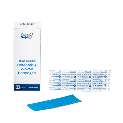 (Case) Blue Metal Detectable Bandages – Multiple Styles & Case Packs – Dynarex SKU 3760