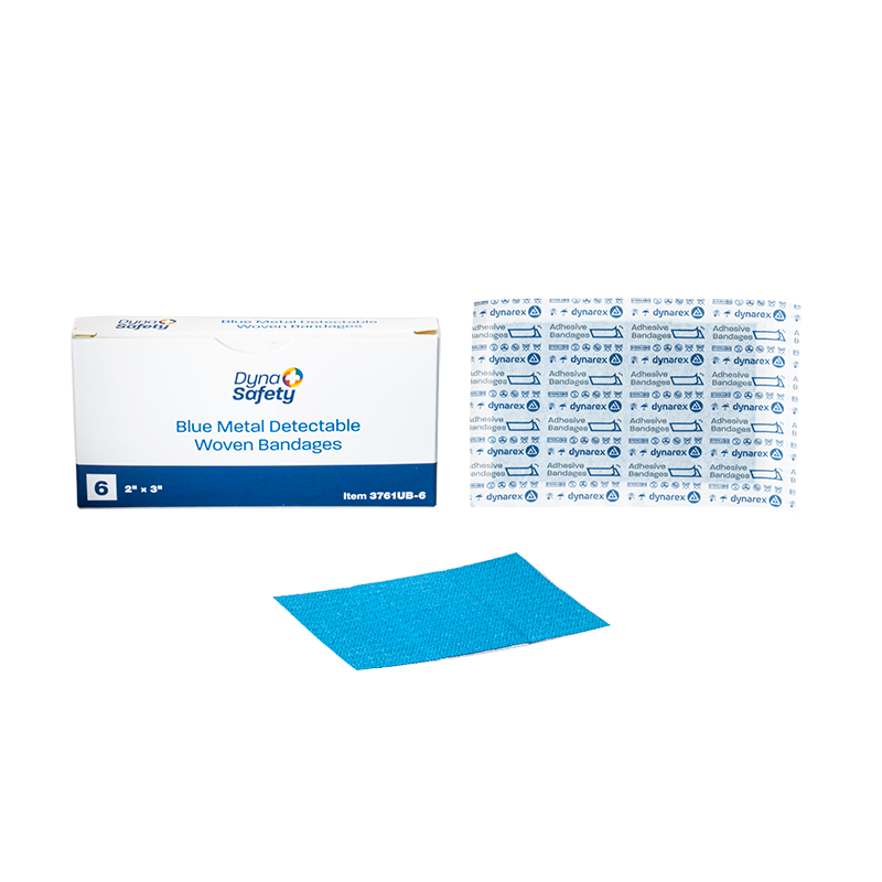 (Case) Blue Metal Detectable Bandages – Multiple Styles & Case Packs – Dynarex SKU 3761UB-6