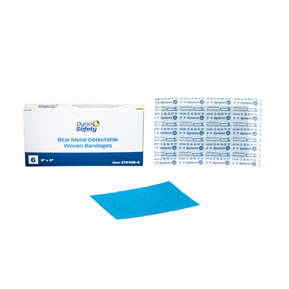 (Case) Blue Metal Detectable Bandages – Multiple Styles & Case Packs – Dynarex SKU 3761UB-6