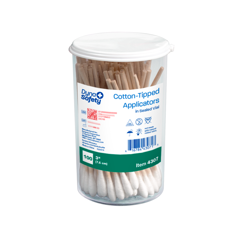 (Case) Cotton-Tipped Wood Applicators – Multiple Sizes & Case Packs – Dynarex SKU 4307