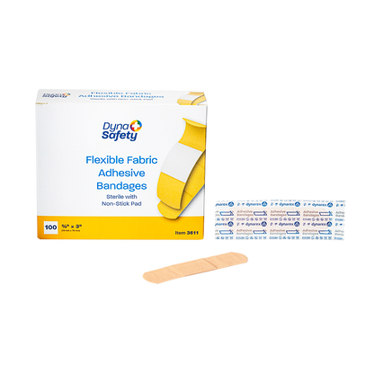 (BOX) Adhesive Flexible Fabric Bandages - Sterile 1" x 3" 24/100cs