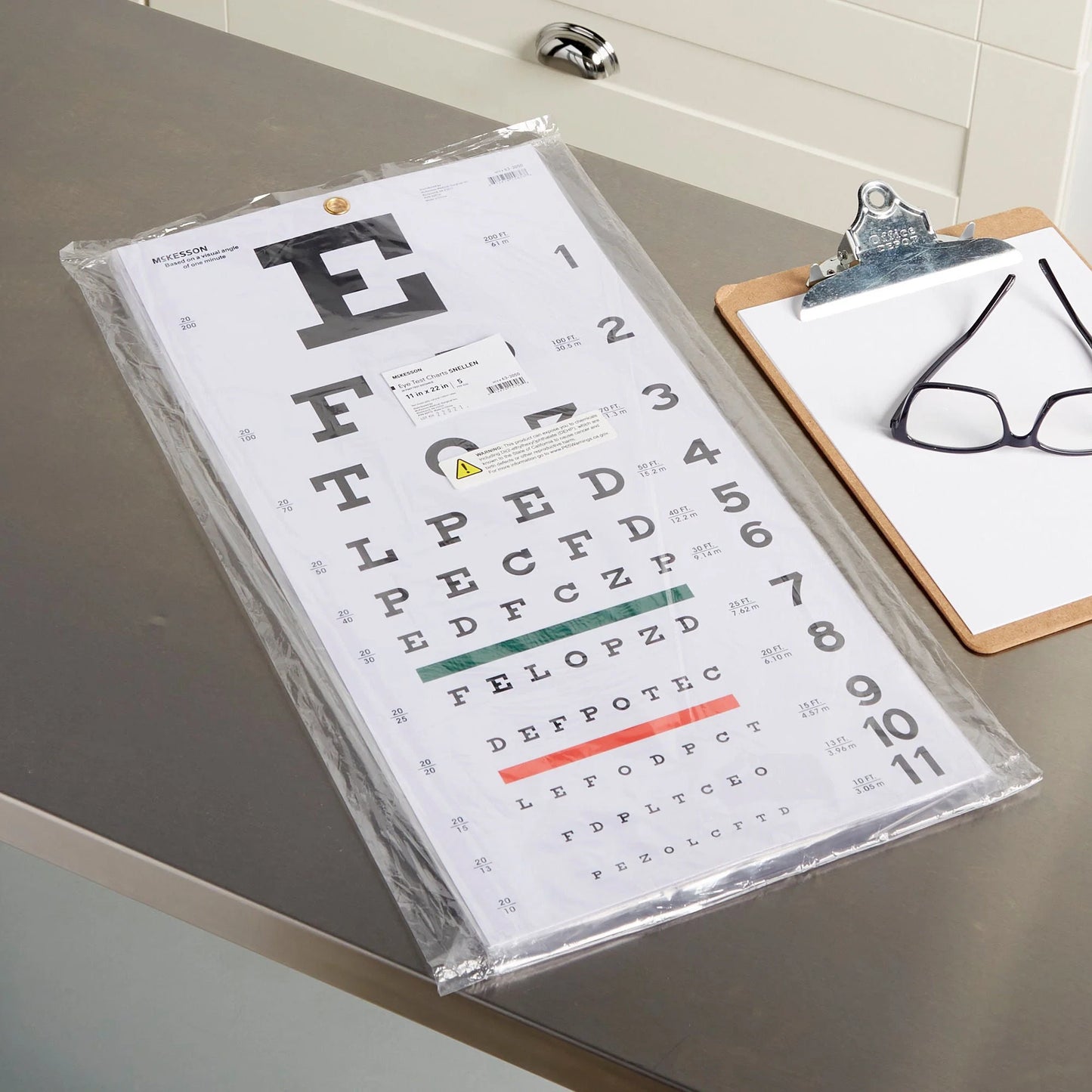 (each) McKesson Eye Test Chart SNELLEN  11 x 22 Inch