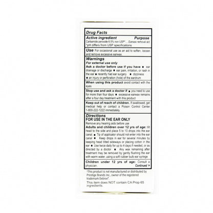 (Each) Ear Drops Earwax Removal Aid Carbamide Peroxide 6.5% Generic for Debrox - 0.5 oz.