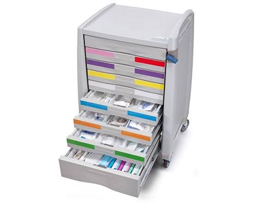 Capsa Avalo AM10MC-PEDCRASH 9-Drawer Pediatric Emergency Crash Cart with Color-Coded Labels