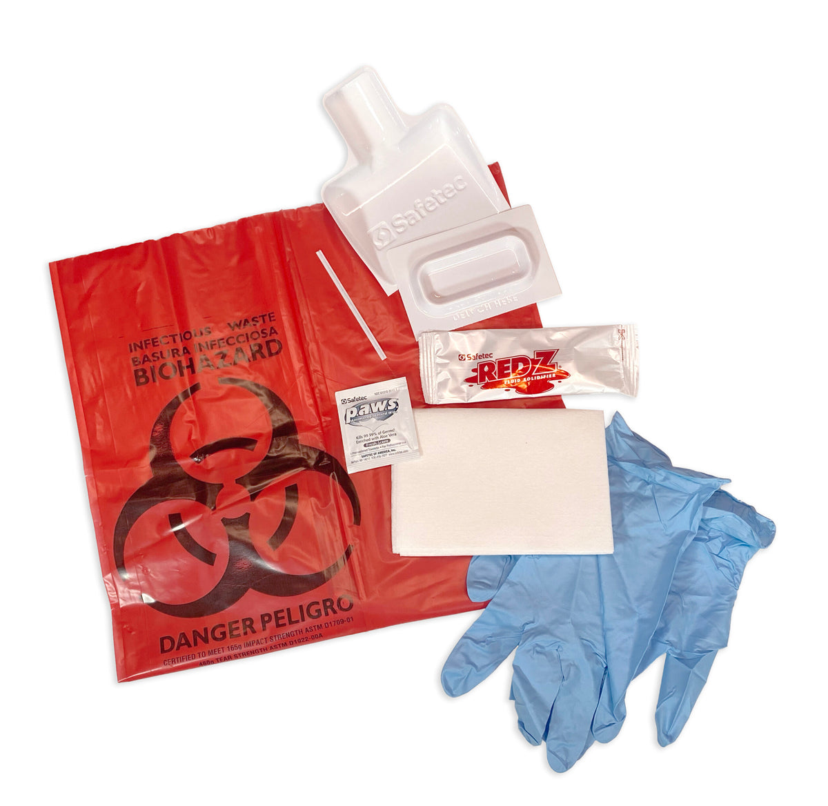 Medegen 2040 biohazard spill cleanup kit and contents