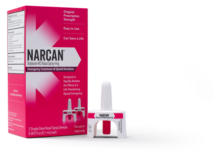 (Box) NARCAN Naloxone HCI Nasal Spray 4mg 2 Pack/Bx