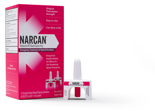 (Box) NARCAN Naloxone HCI Nasal Spray 4mg 2 Pack/Bx