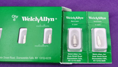 (Box) Welch Allyn 3.5 V Halogen HPX Lamp for MacroView Otoscopes (#s 23810, 23820, 23862, 23960) ; Qty. 6