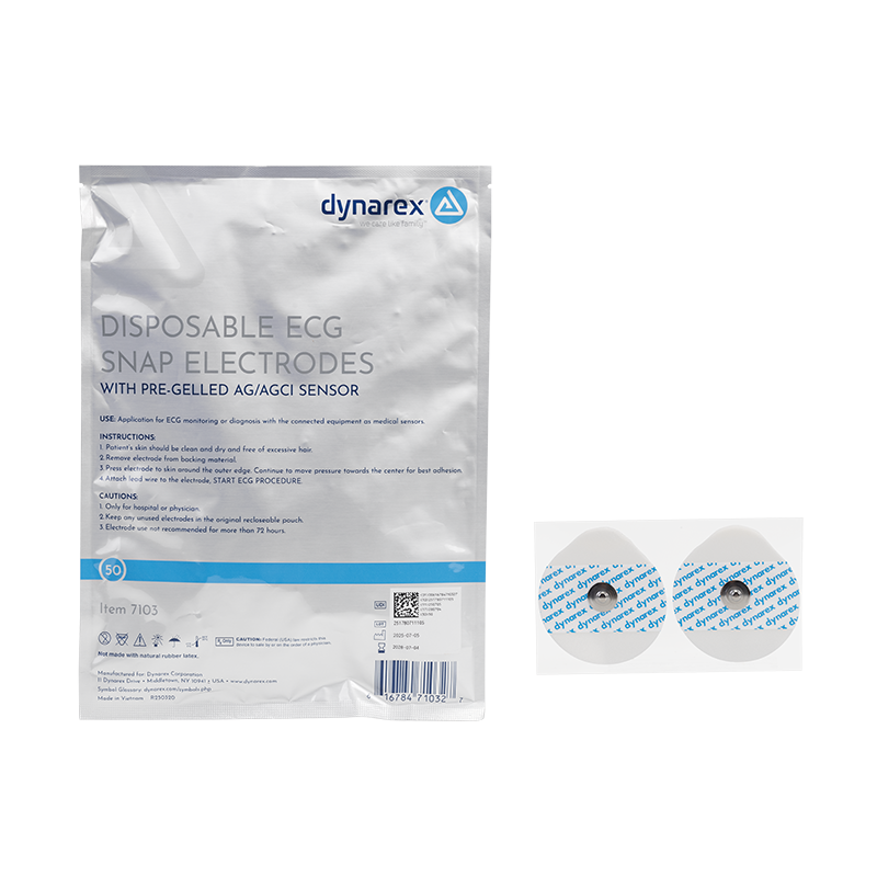(Case) Snap Electrodes - Disposable – Multiple Configurations – Dynarex SKU 7103